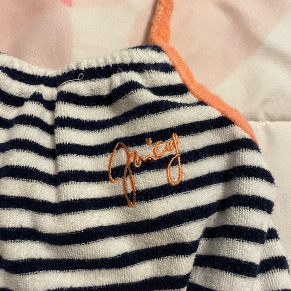 Juicy Couture Navy Blue & White Striped Terry Cloth Jumper - Toddler Size 2T - Picture 3 of 6